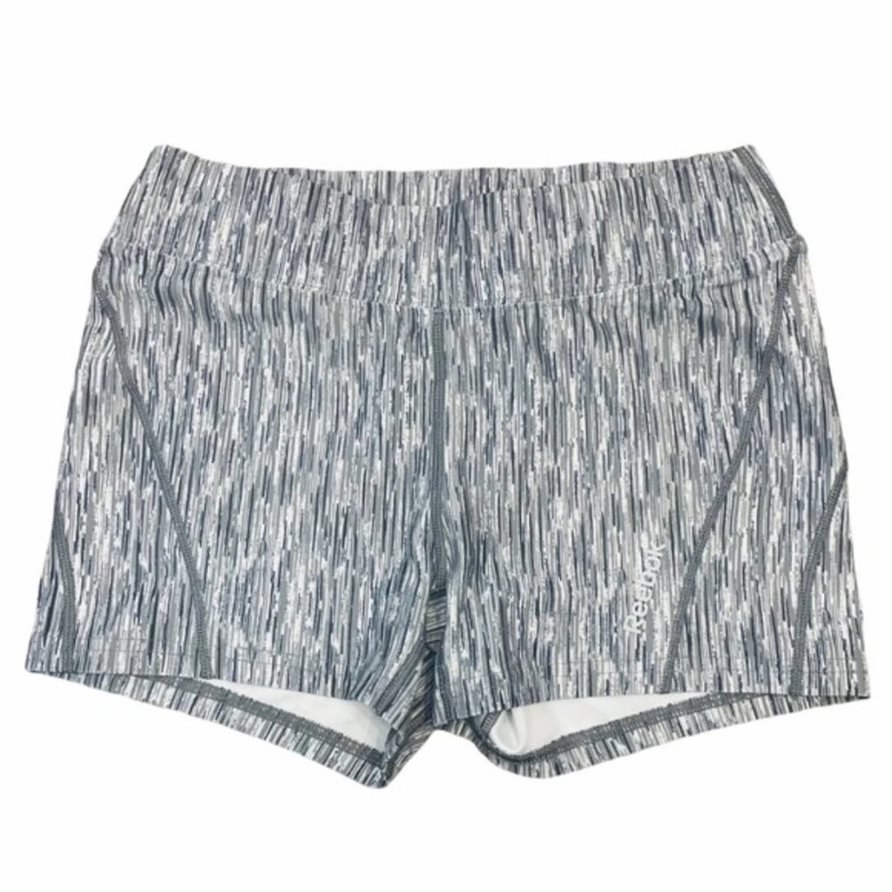 Reebok Running Shorts SMALL Gray White Fitted 1558